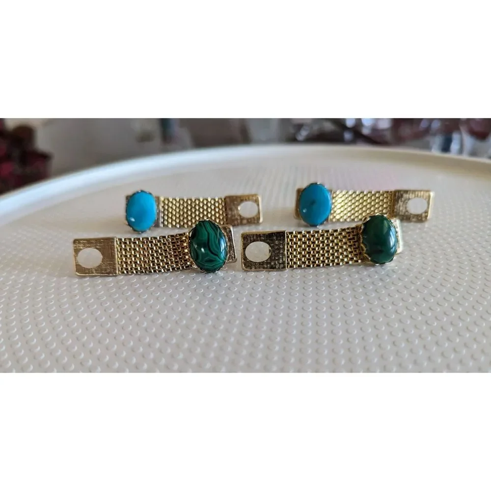 Vintage bundle of two mesh wrap around cuff links